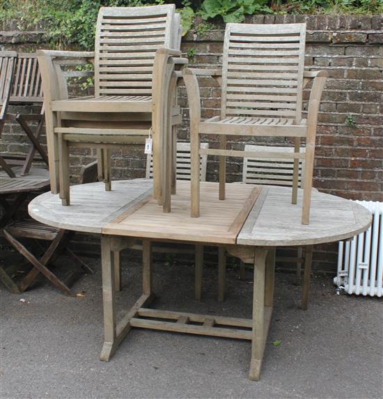 Teak extending table & 6 chairs